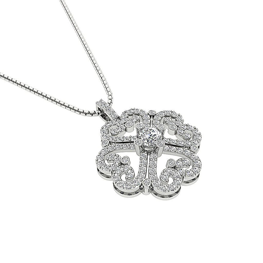 The Cash Natural Diamond Beautiful Fashion Pendant Prong and Bezel Set 14K Yellow Gold - Image 4