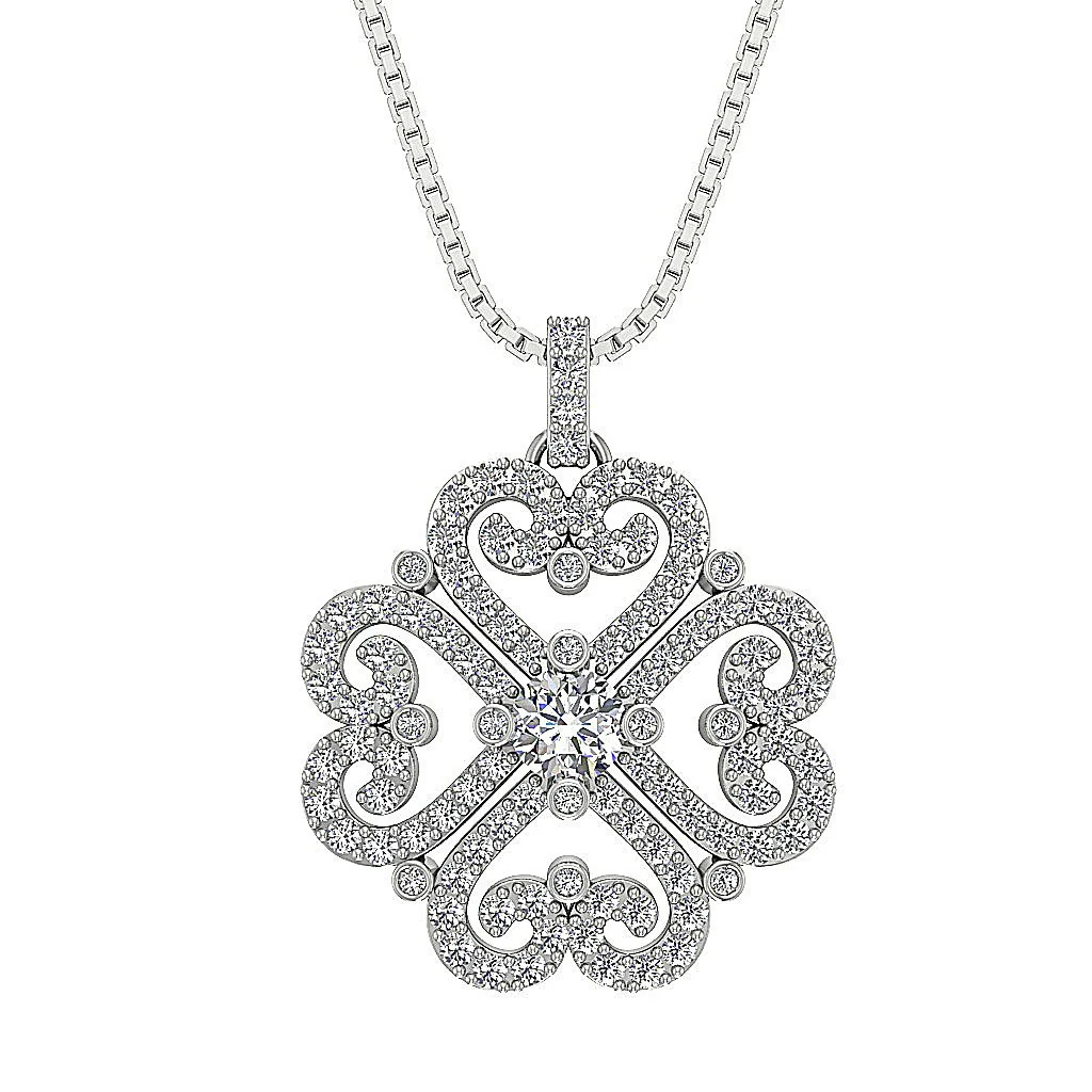 The Cash Natural Diamond Beautiful Fashion Pendant Prong and Bezel Set 14K Yellow Gold - Image 5