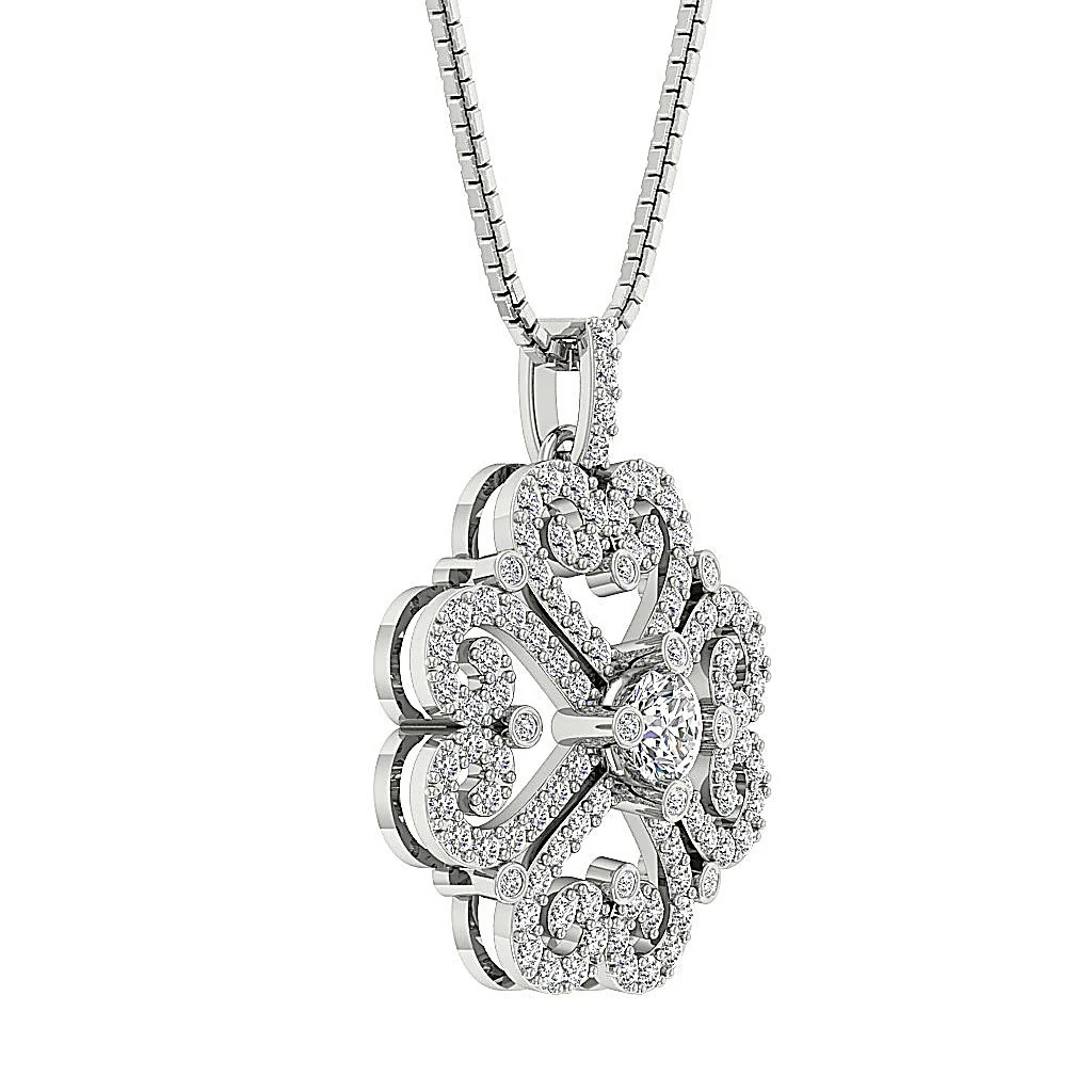 The Cash Natural Diamond Beautiful Fashion Pendant Prong and Bezel Set 14K Yellow Gold - Image 6