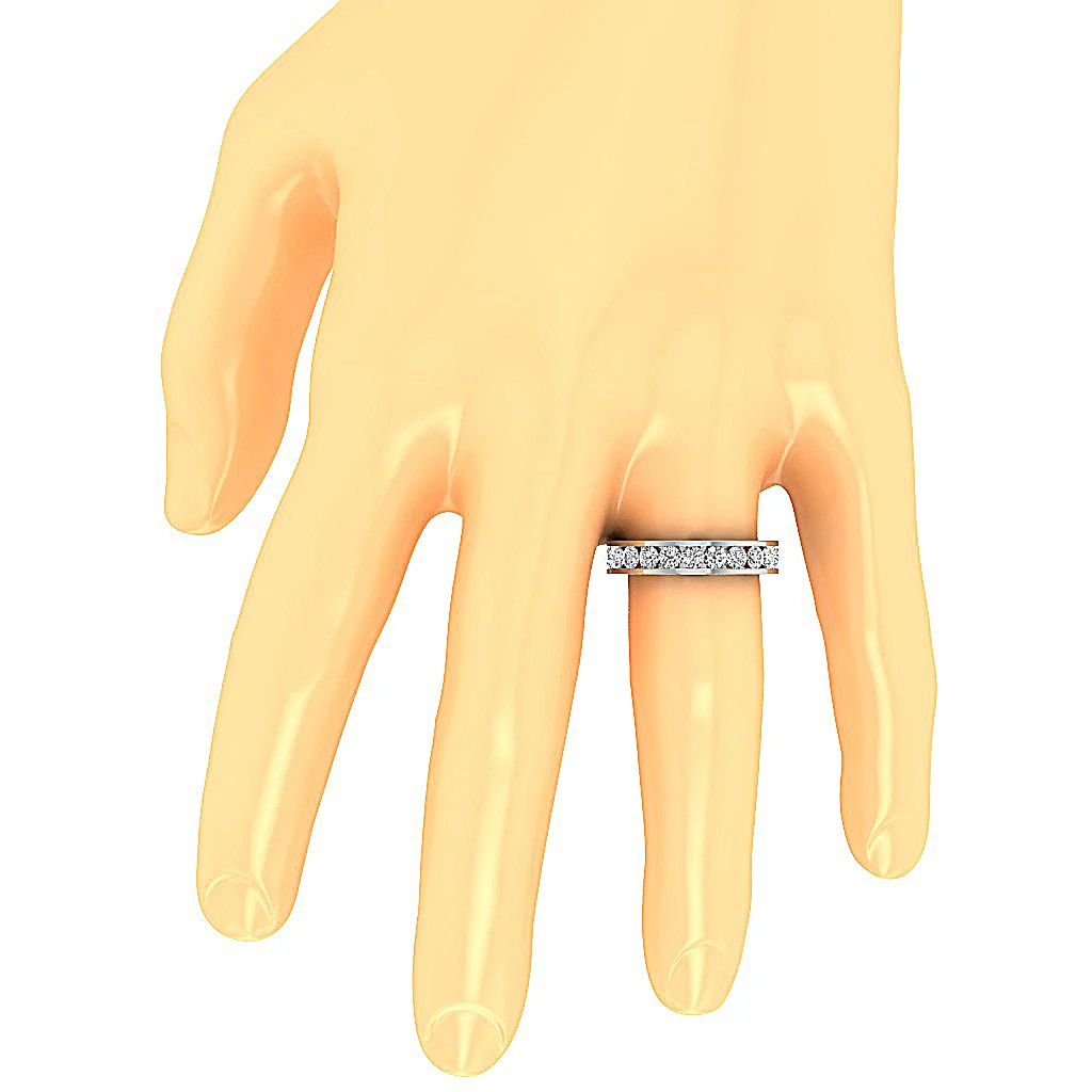 The Cash 3 Carat Round Brilliant Cut Diamond Eternity Engagement Ring 14K Solid Gold - Image 7