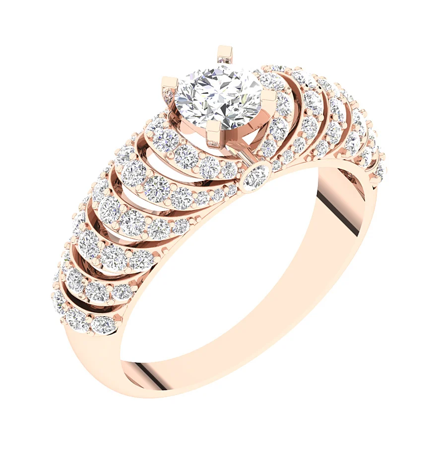 The Cason Excellent Designer Natural Diamond Solitaire Engagement Ring 14k Gold - Image 2