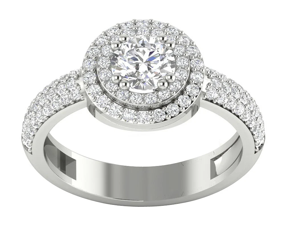 The Caspian Beautiful Double Halo Solitaire Engagement Natural Diamond Ring 14k Rose Gold - Image 4