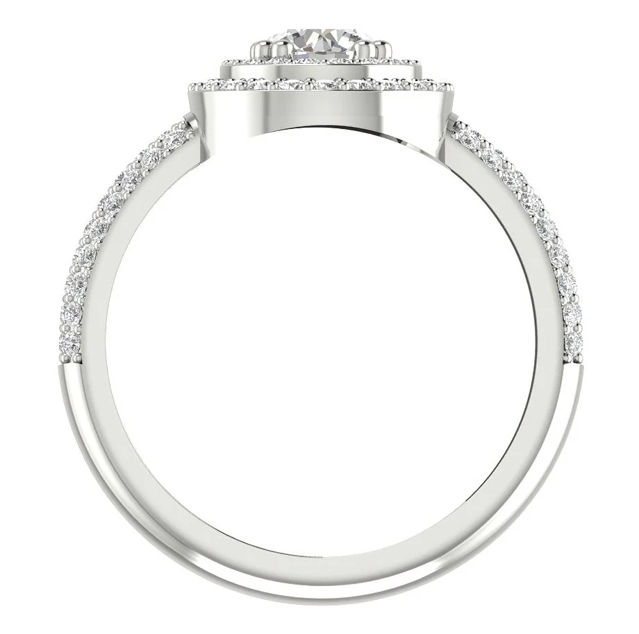 The Caspian Beautiful Double Halo Solitaire Engagement Natural Diamond Ring 14k Rose Gold - Image 5