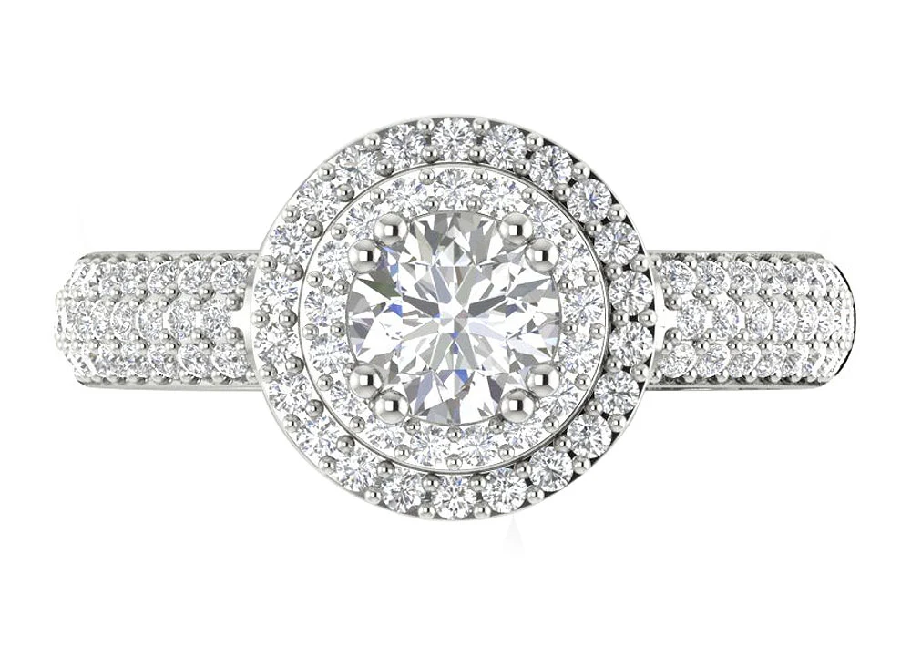 The Caspian Beautiful Double Halo Solitaire Engagement Natural Diamond Ring 14k Rose Gold - Image 6
