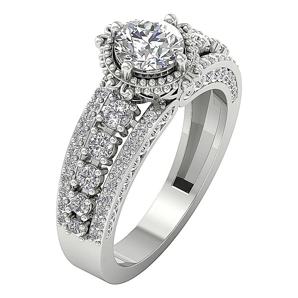 The Cassius Designer 14k Solid Gold Natural Diamond Solitaire Engagement Ring For Her - Image 3