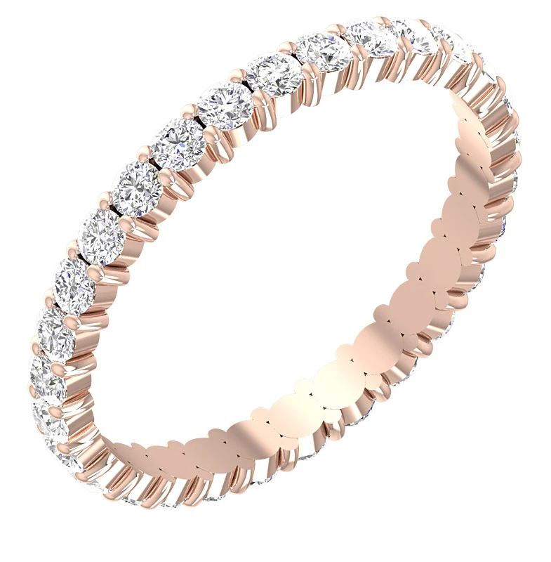 The Castiel Eternity Wedding Ring Natural Round Diamond 14K White Yellow Rose Gold