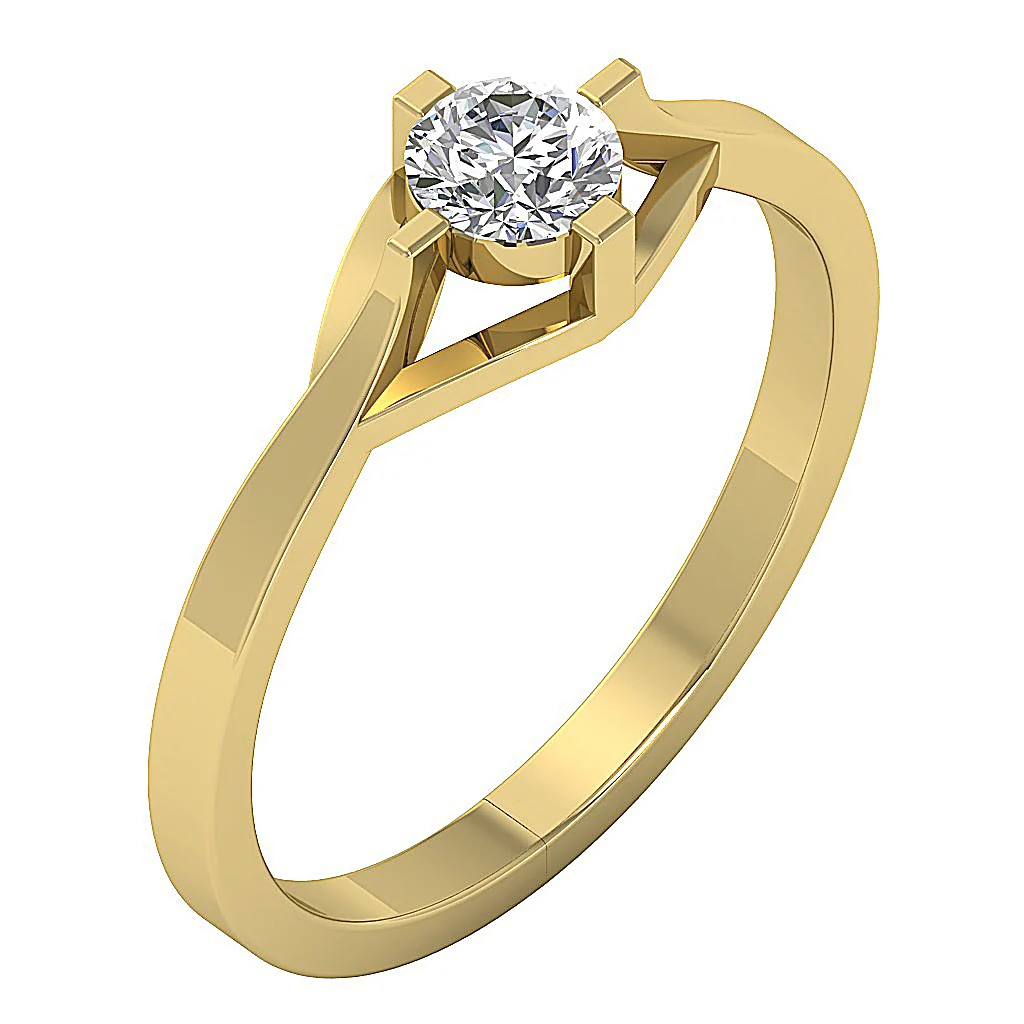 The Cayson 14k Gold Genuine Diamond Solitaire Anniversary Ring 2.00 mm Prong Set - Image 3