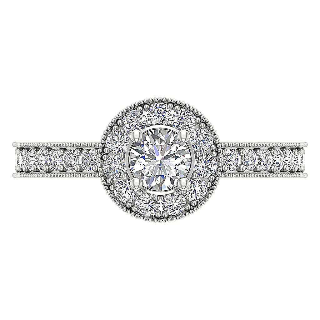 The Cedric Halo Engagement Solitaire Round Diamond 14K Rose Gold Ring - Image 6