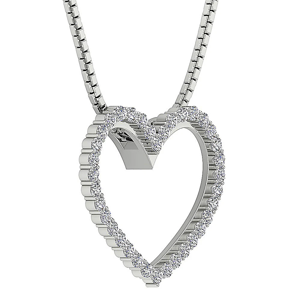 The Chance Excellent Heart Necklaces With Genuine Diamonds 14K Solid Gold - Image 2