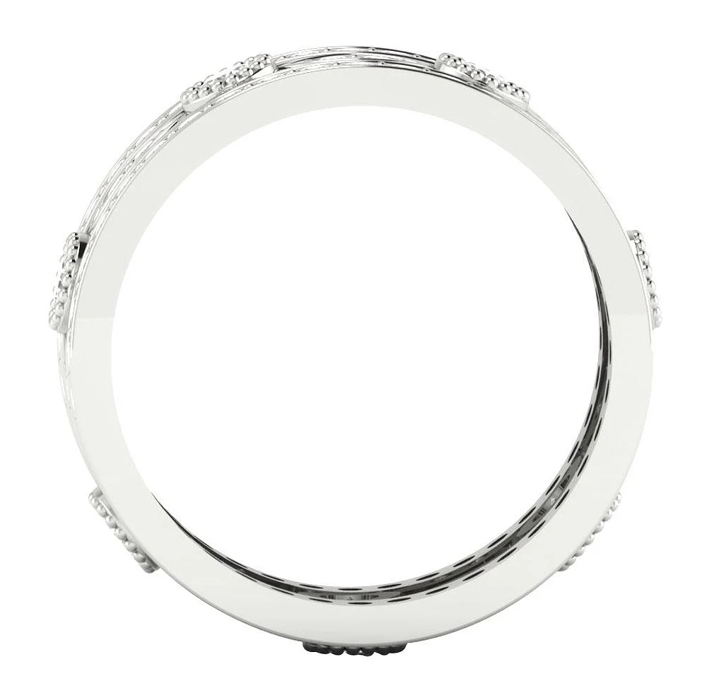 The Chance 3 Row Eternity Anniversary Ring 14K Solid Gold Natural Diamond 8.45 mm - Image 5