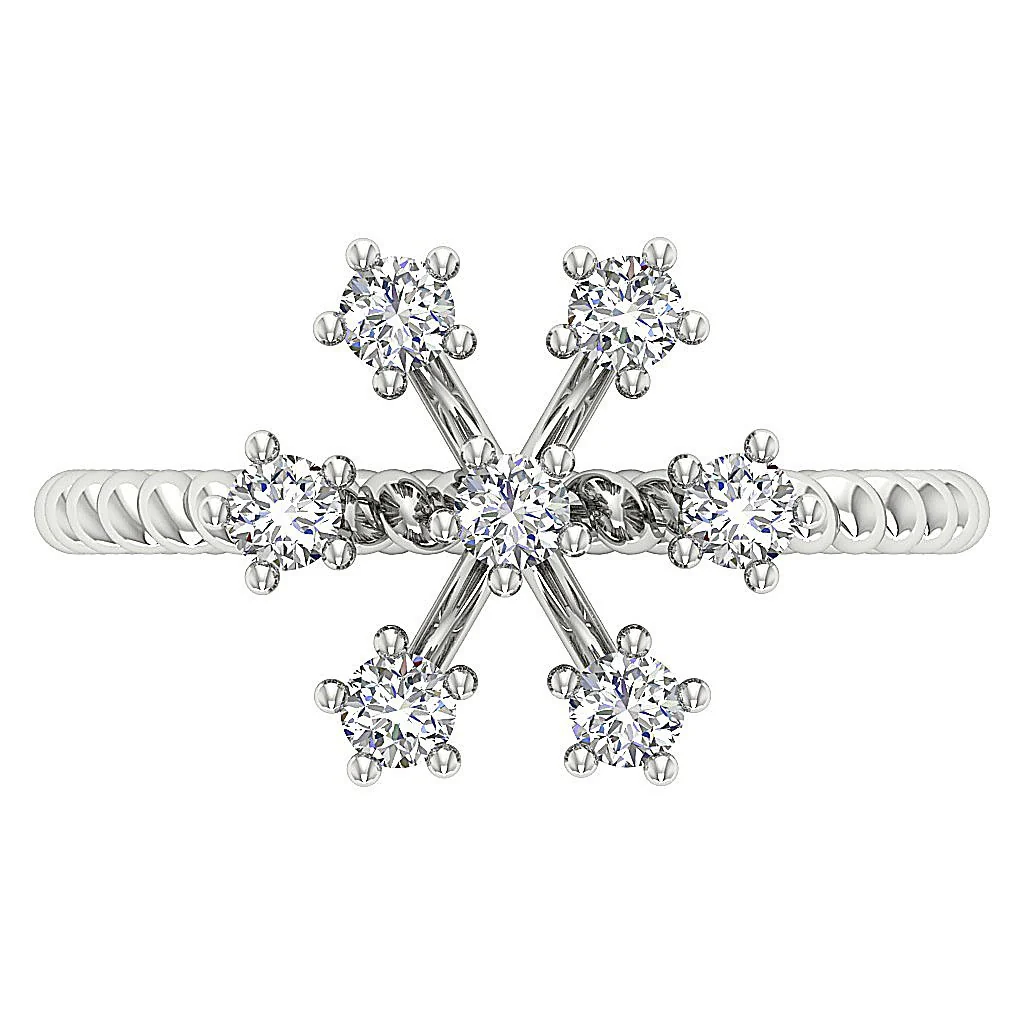 The Chandler Intertwined Design Right Hand Wedding Ring For Her Natural Diamond 14K Gold - Image 2