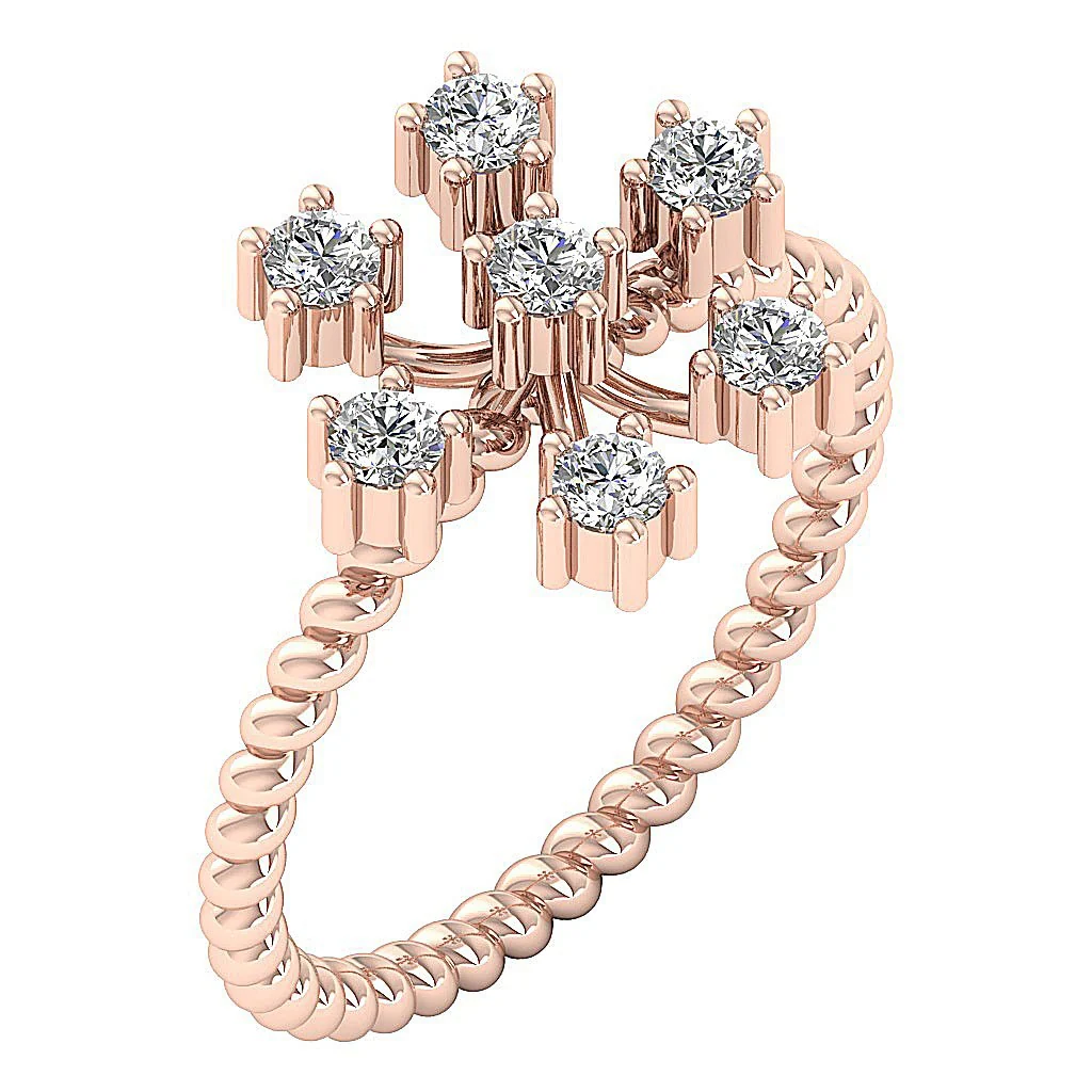 The Chandler Intertwined Design Right Hand Wedding Ring For Her Natural Diamond 14K Gold - Image 3