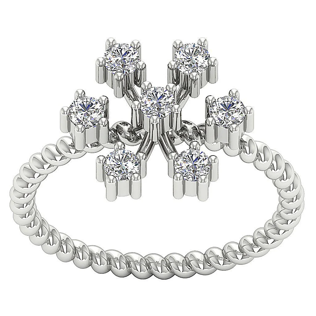 The Chandler Intertwined Design Right Hand Wedding Ring For Her Natural Diamond 14K Gold - Image 4