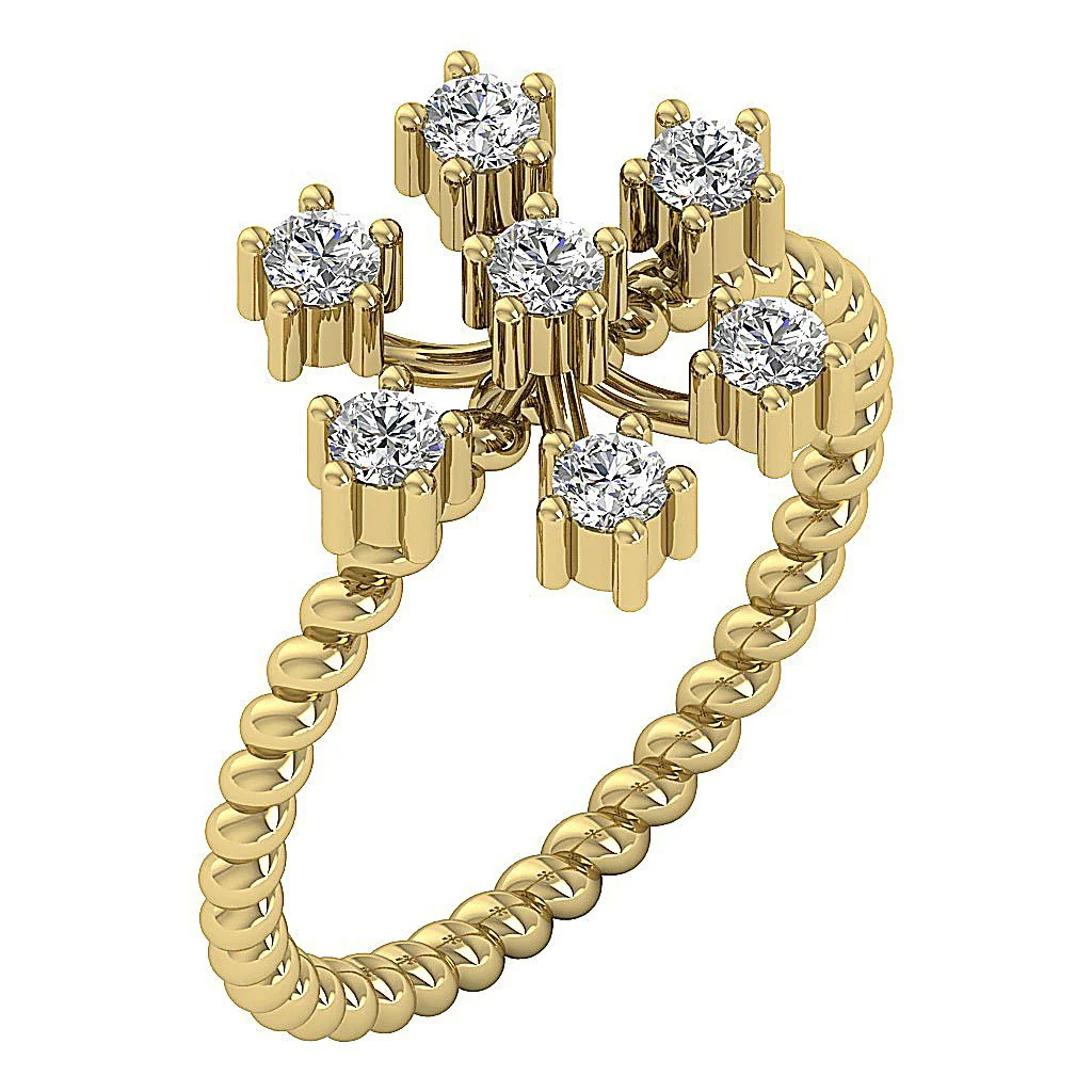 The Chandler Intertwined Design Right Hand Wedding Ring For Her Natural Diamond 14K Gold - Image 5