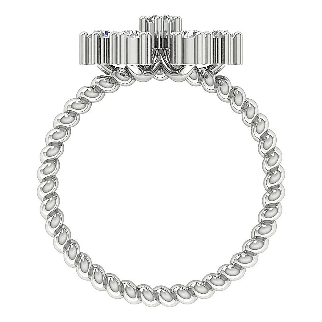 The Chandler Intertwined Design Right Hand Wedding Ring For Her Natural Diamond 14K Gold - Image 6
