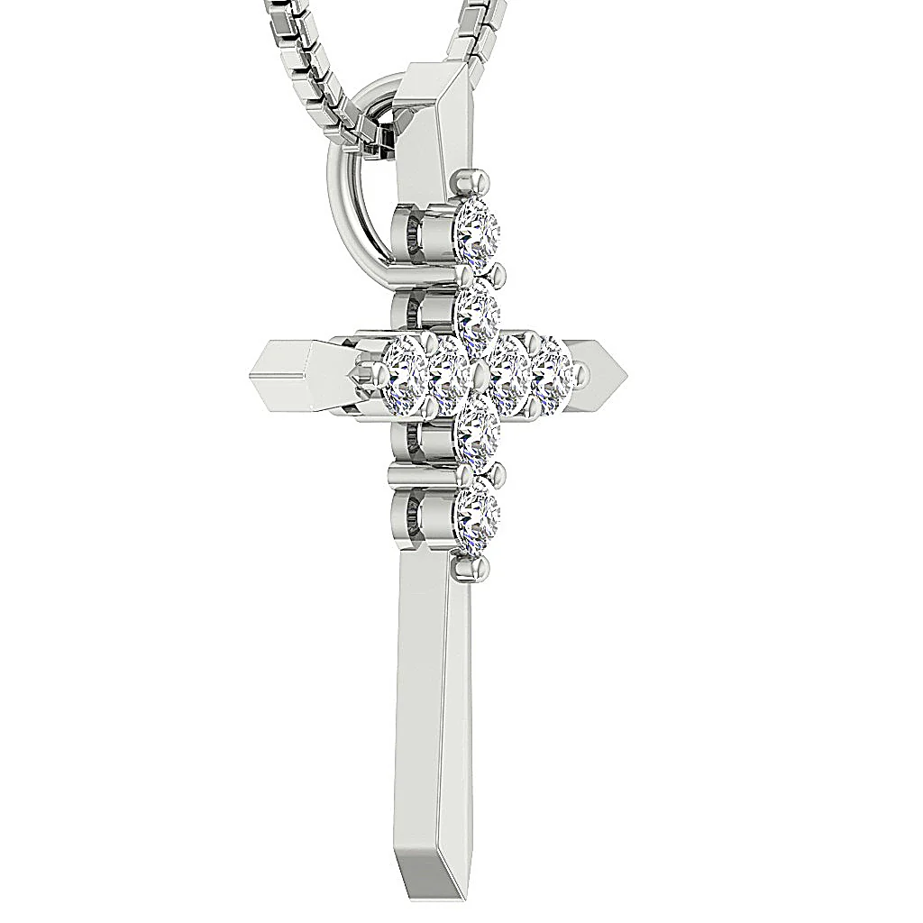 The Charles Classsic Genuine Diamond Cross Pendant With Chain Yellow Gold - Image 7