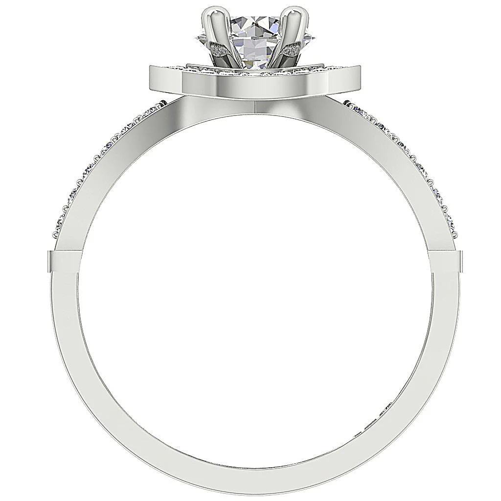 The Charles Gorgeous Oval Halo Solitaire Engagement Ring Round Diamond 14k Gold - Image 5