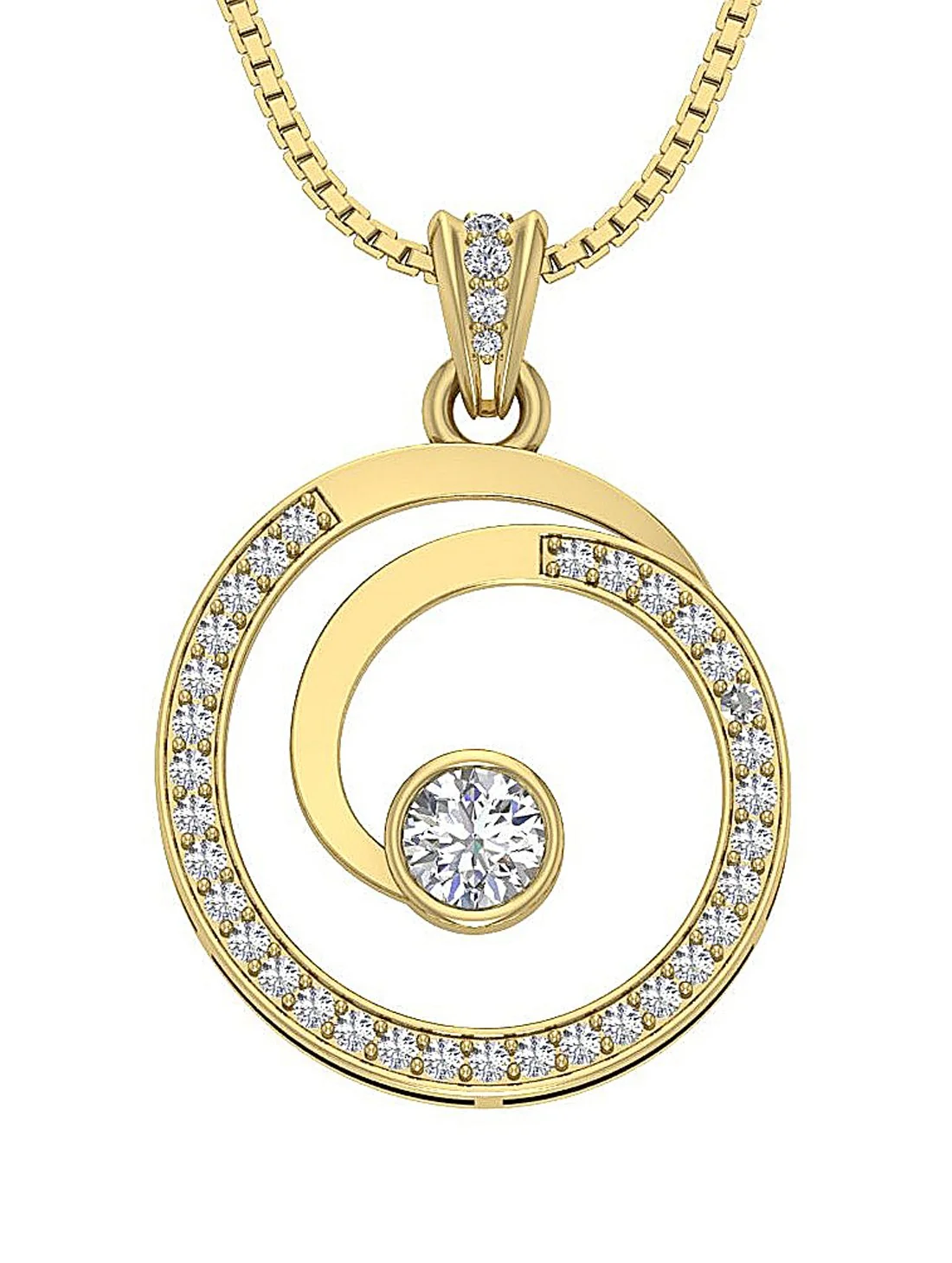 The Charlie Natural Diamond 14k White Gold Cricle Fashion Pendant For Her - Image 2