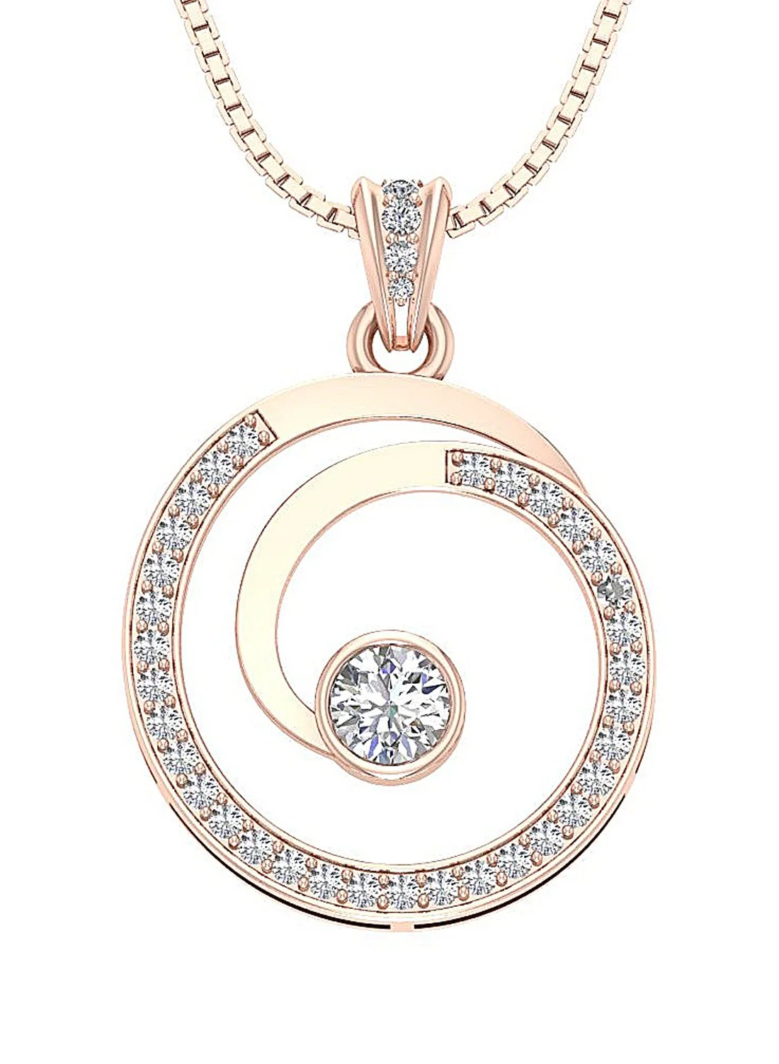 The Charlie Natural Diamond 14k White Gold Cricle Fashion Pendant For Her - Image 3