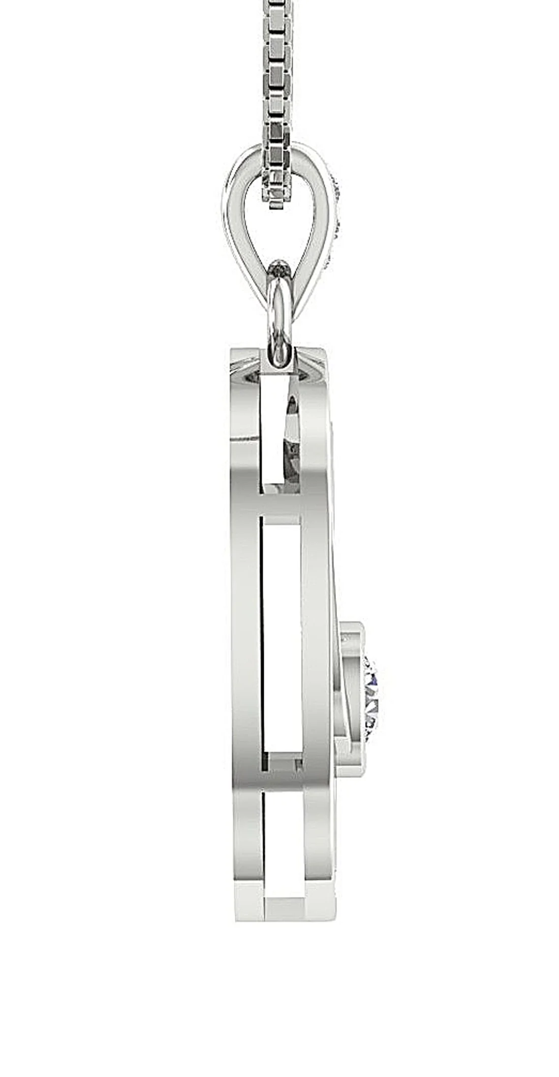The Charlie Natural Diamond 14k White Gold Cricle Fashion Pendant For Her - Image 6