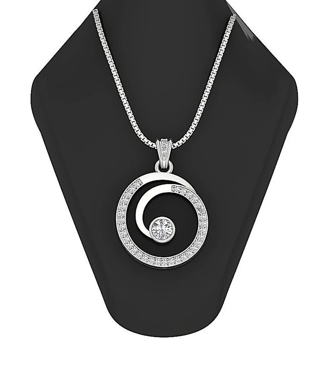 The Charlie Natural Diamond 14k White Gold Cricle Fashion Pendant For Her - Image 8