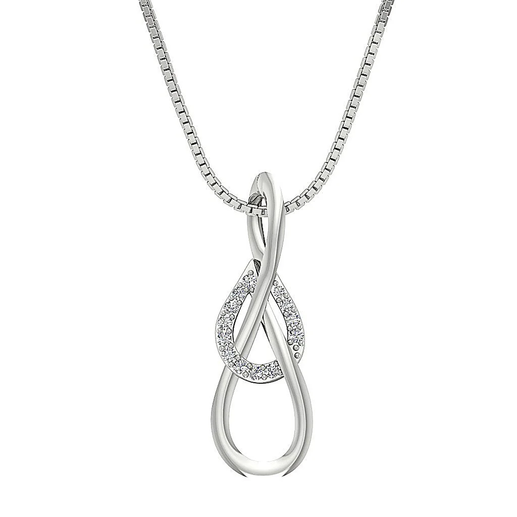 The Chase Genuine Round Diamond 14k Yellow Gold Knot Fashion Pendant Prong Set - Image 2