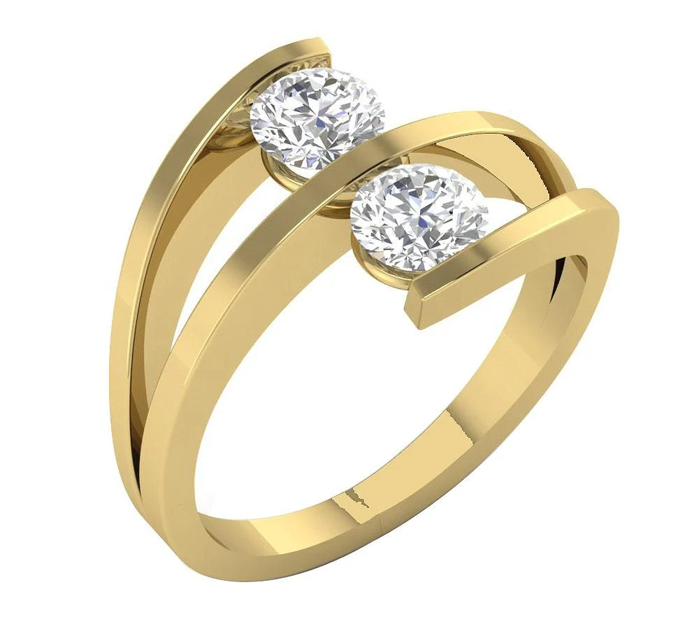 The Boone 14K Rose Gold Natural Diamond Forever Us 2 Stone Engagement Ring 12.95 mm - Image 3