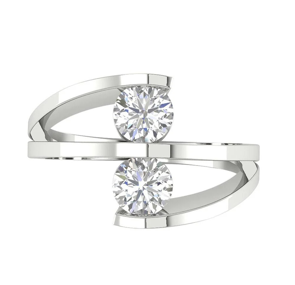 The Boone 14K Rose Gold Natural Diamond Forever Us 2 Stone Engagement Ring 12.95 mm - Image 6