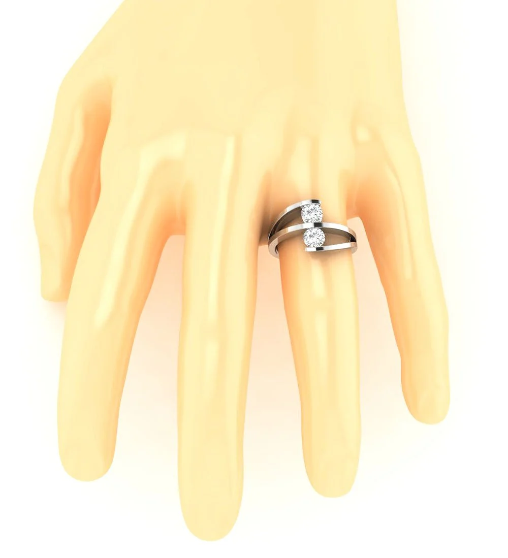 The Boone 14K Rose Gold Natural Diamond Forever Us 2 Stone Engagement Ring 12.95 mm - Image 8