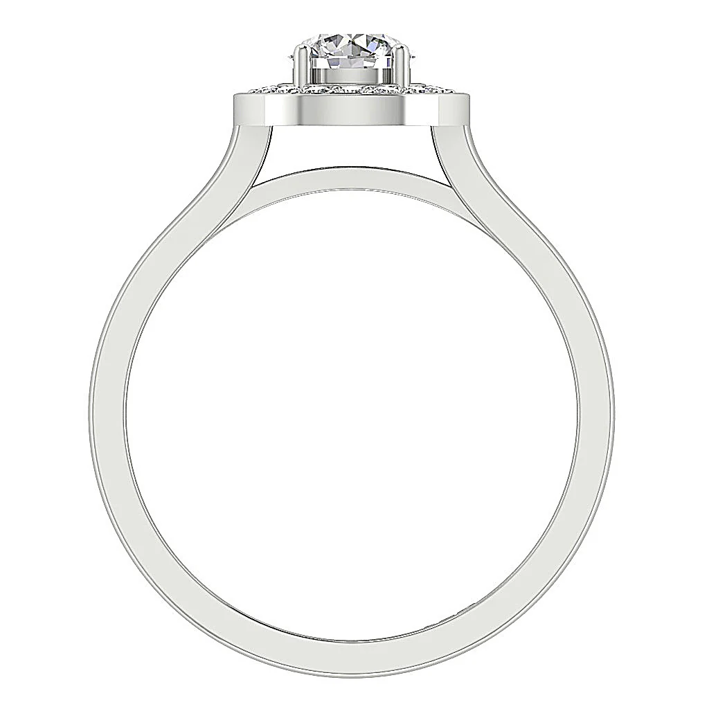 The Cillian Genuine Diamond 14k White Yellow Rose Gold Halo Solitaire Engagement Ring - Image 5