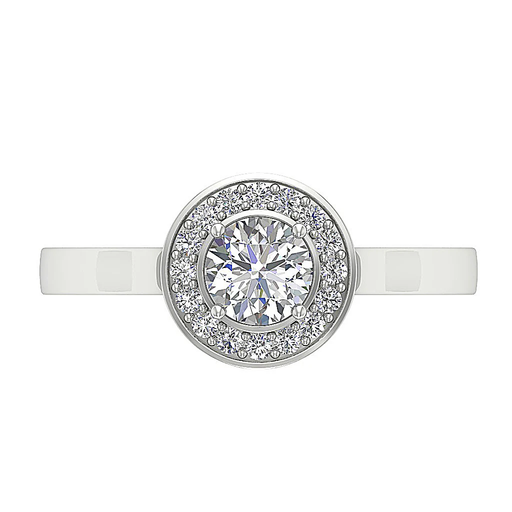 The Cillian Genuine Diamond 14k White Yellow Rose Gold Halo Solitaire Engagement Ring - Image 6