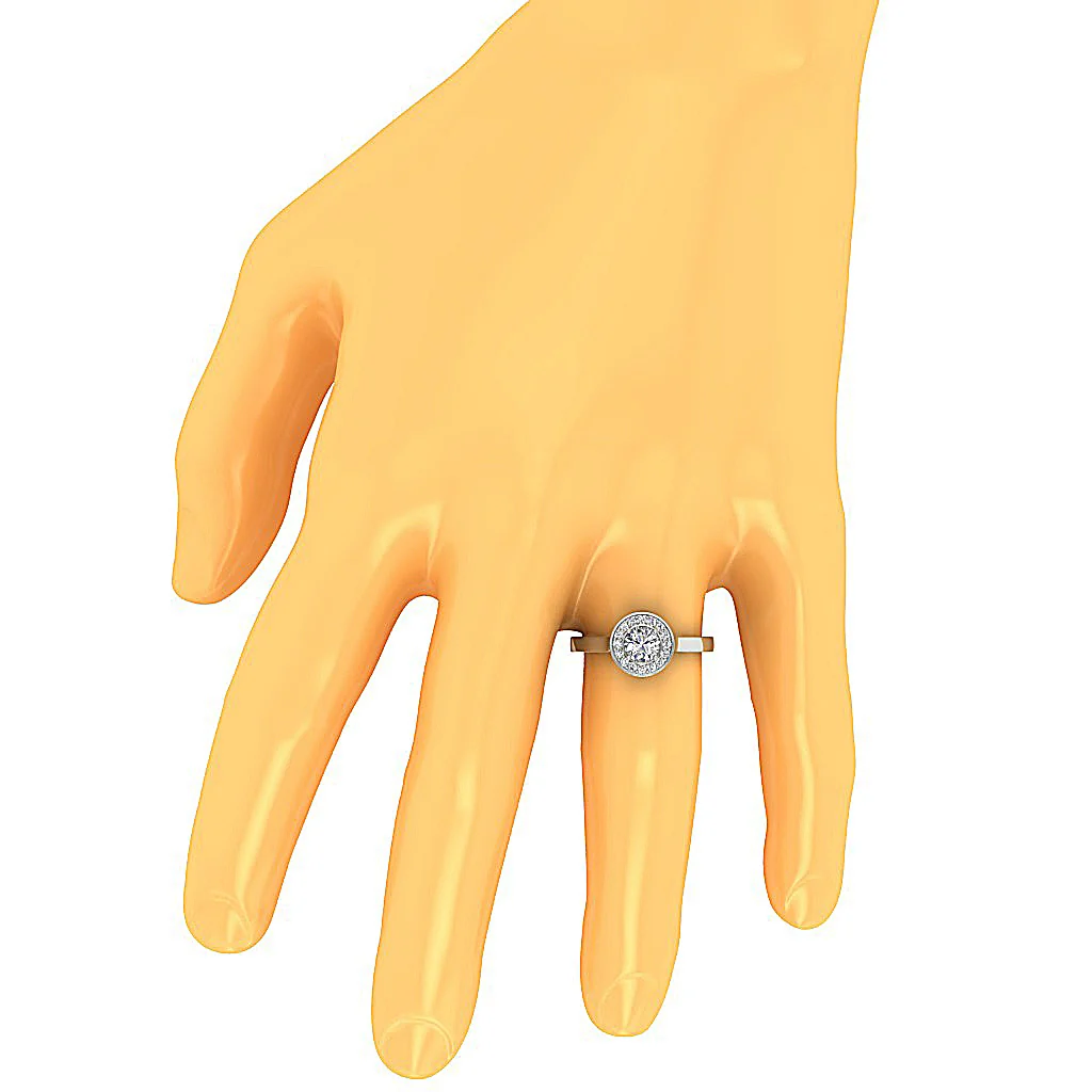 The Cillian Genuine Diamond 14k White Yellow Rose Gold Halo Solitaire Engagement Ring - Image 7