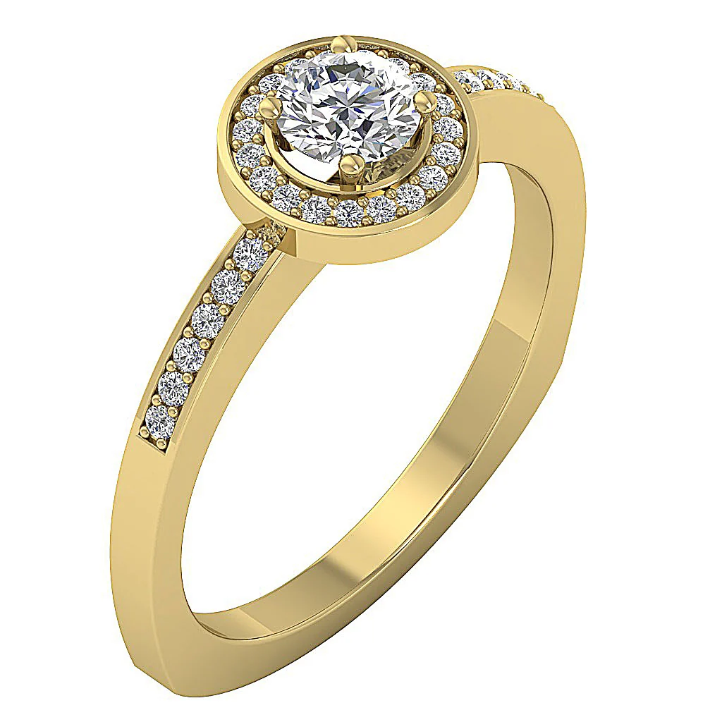 The Clara Natural Diamond 14k White Gold Solitaire Anniversary Wedding Ring For Her - Image 2
