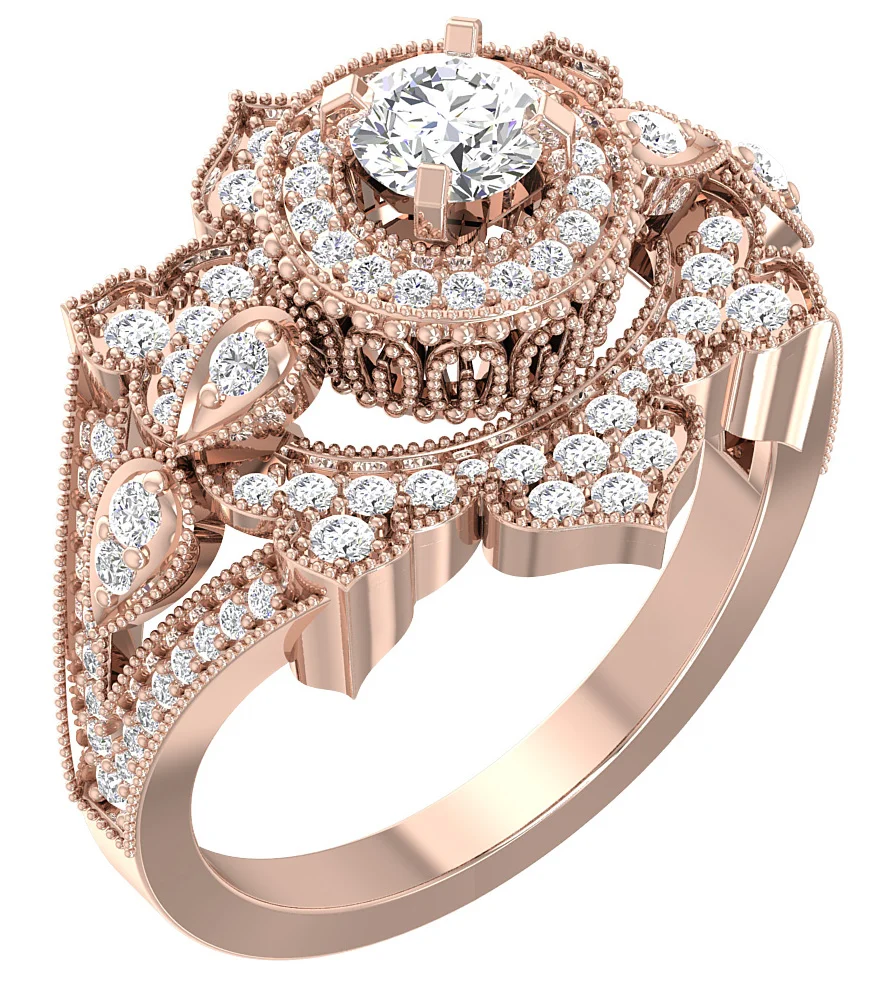 The Clark Gorgeous Round Diamond Rose Gold Solitaire Wedding Ring 17.90 mm