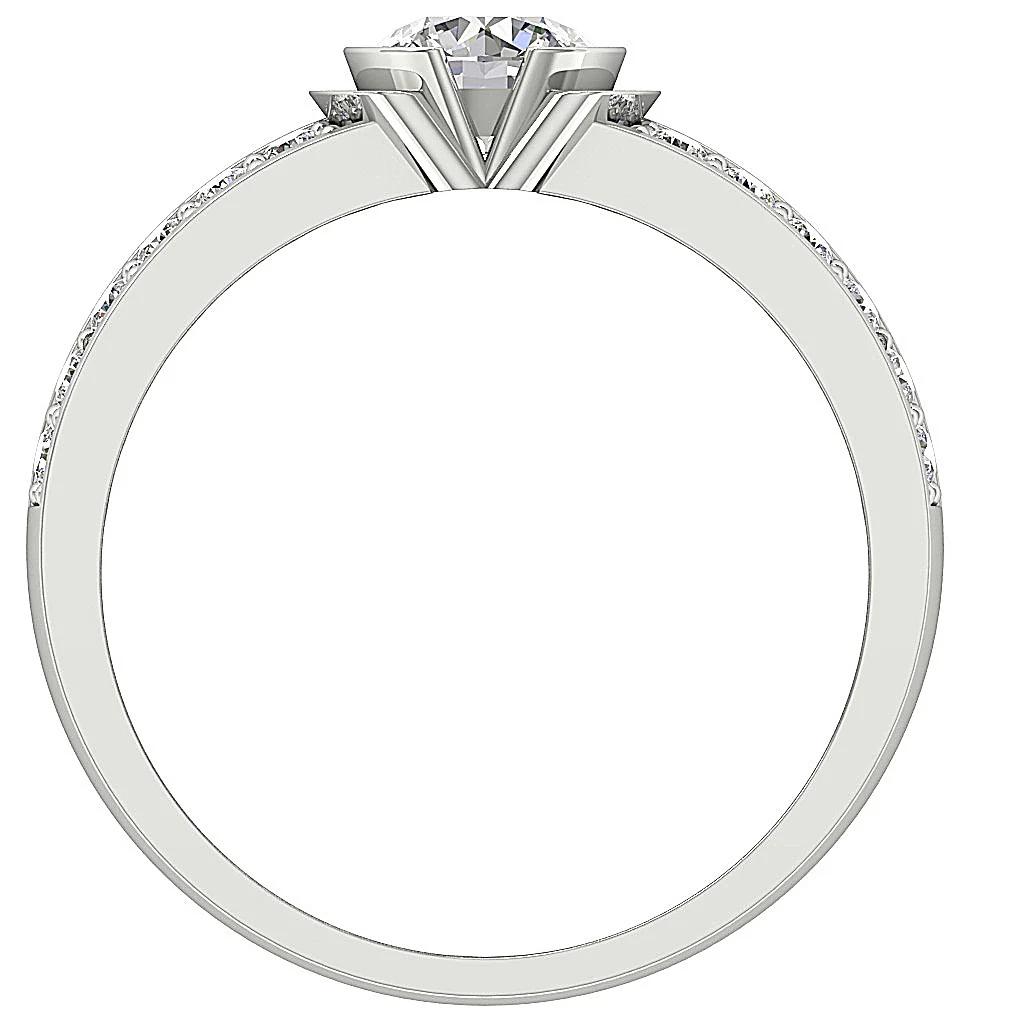 The Clay For Women Solitaire With Accents Round Cut Diamond Ring 14K Rose Gold 6.15 mm - Image 5