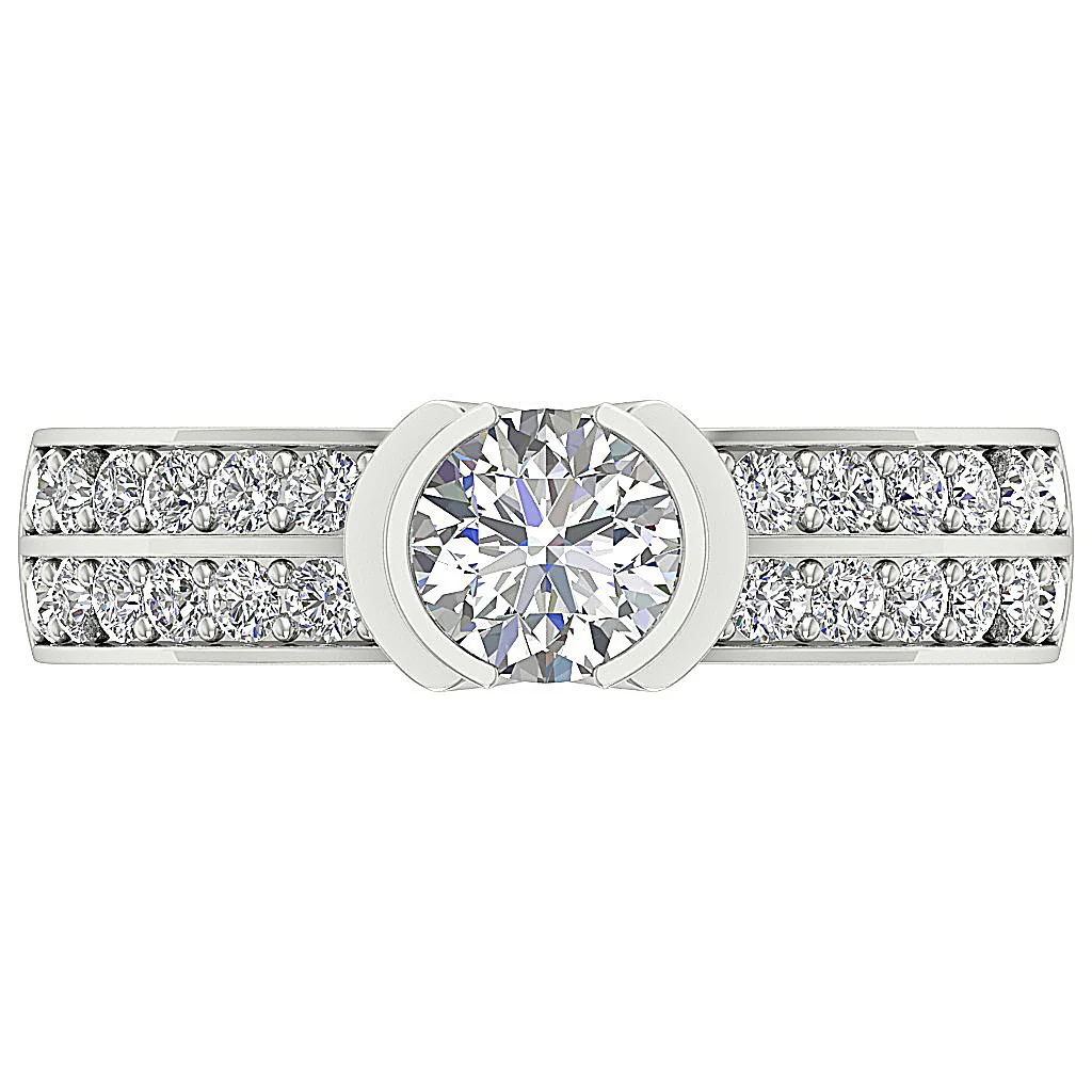 The Clay For Women Solitaire With Accents Round Cut Diamond Ring 14K Rose Gold 6.15 mm - Image 6
