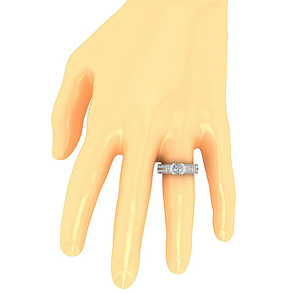 The Clay For Women Solitaire With Accents Round Cut Diamond Ring 14K Rose Gold 6.15 mm - Image 7