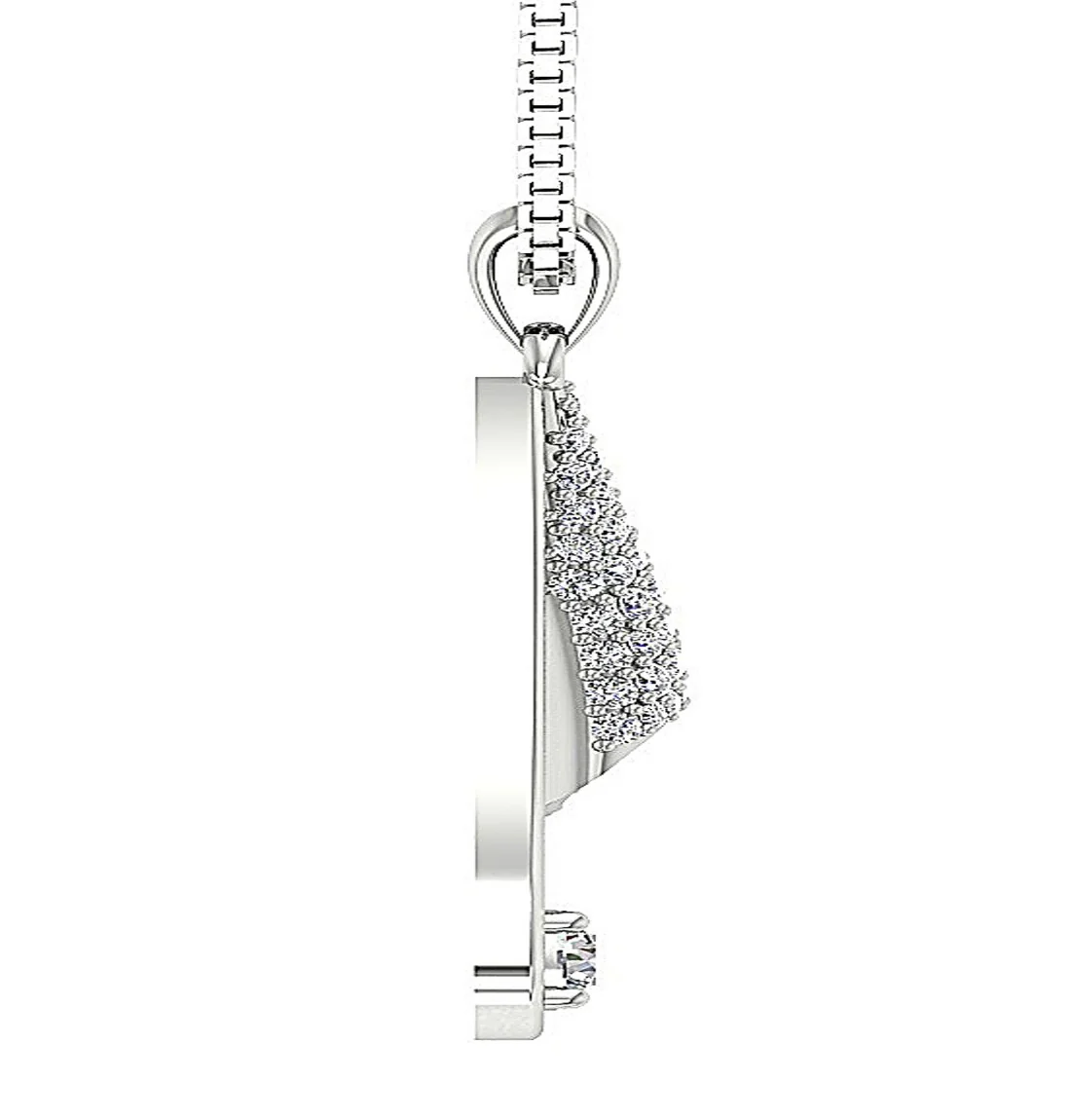 The Clayton Genuine Diamond 14K Solid Gold Fashion Pendant 1.04 Inch Prong Set - Image 4