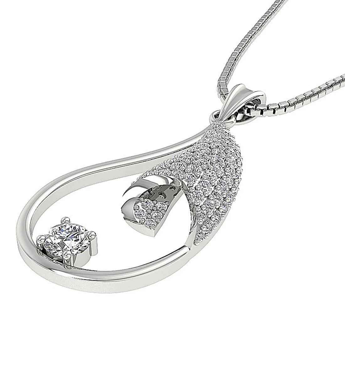 The Clayton Genuine Diamond 14K Solid Gold Fashion Pendant 1.04 Inch Prong Set - Image 5