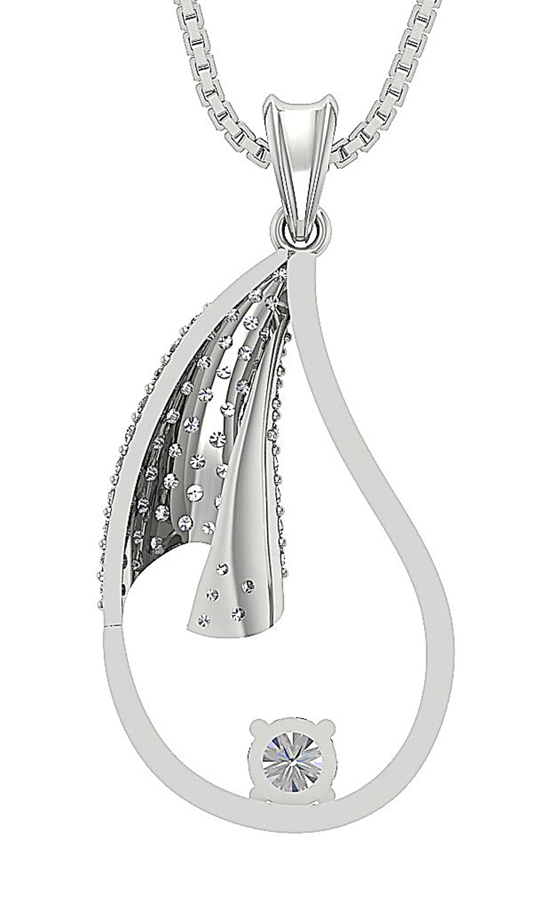 The Clayton Genuine Diamond 14K Solid Gold Fashion Pendant 1.04 Inch Prong Set - Image 6