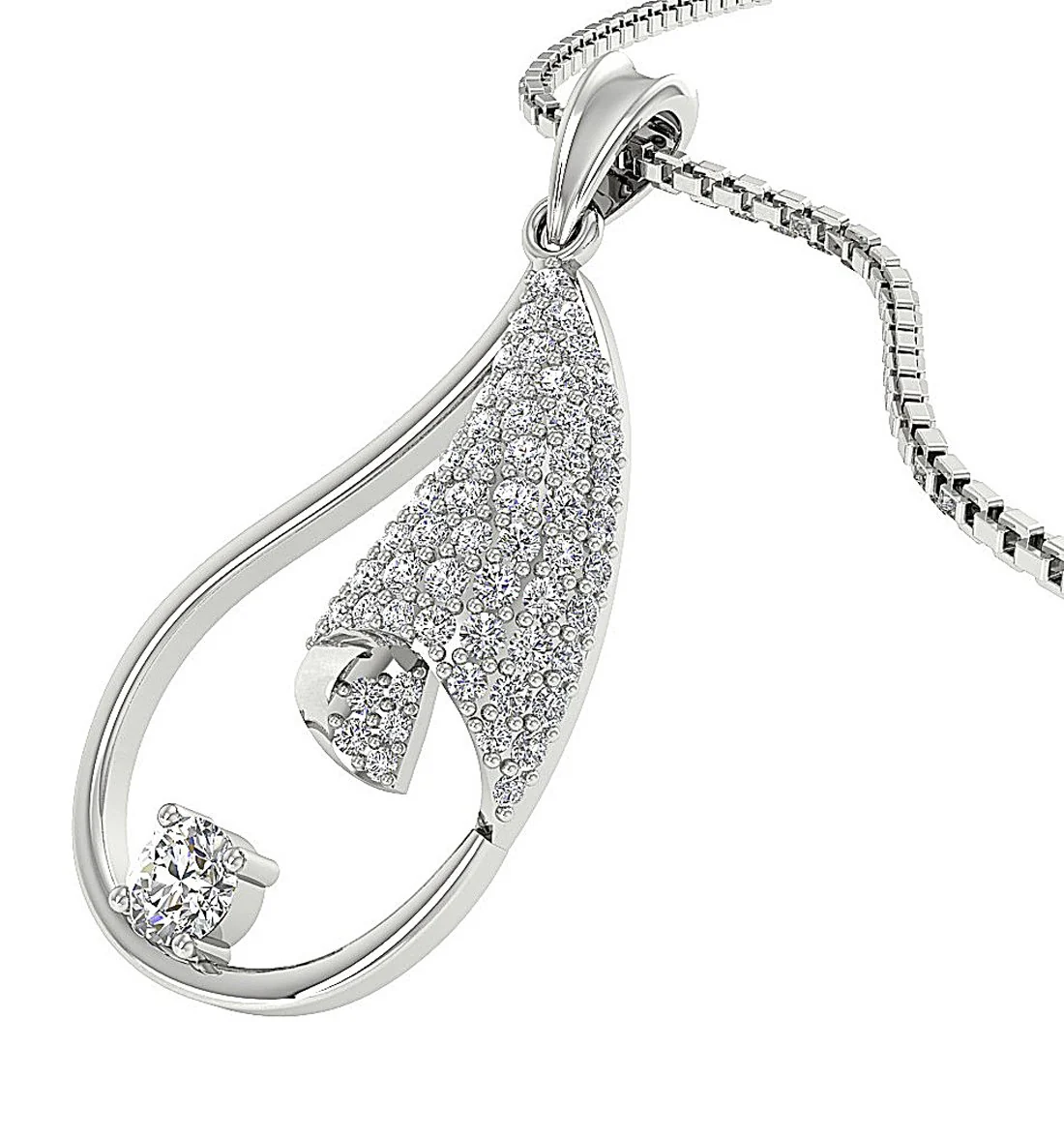 The Clayton Genuine Diamond 14K Solid Gold Fashion Pendant 1.04 Inch Prong Set - Image 7