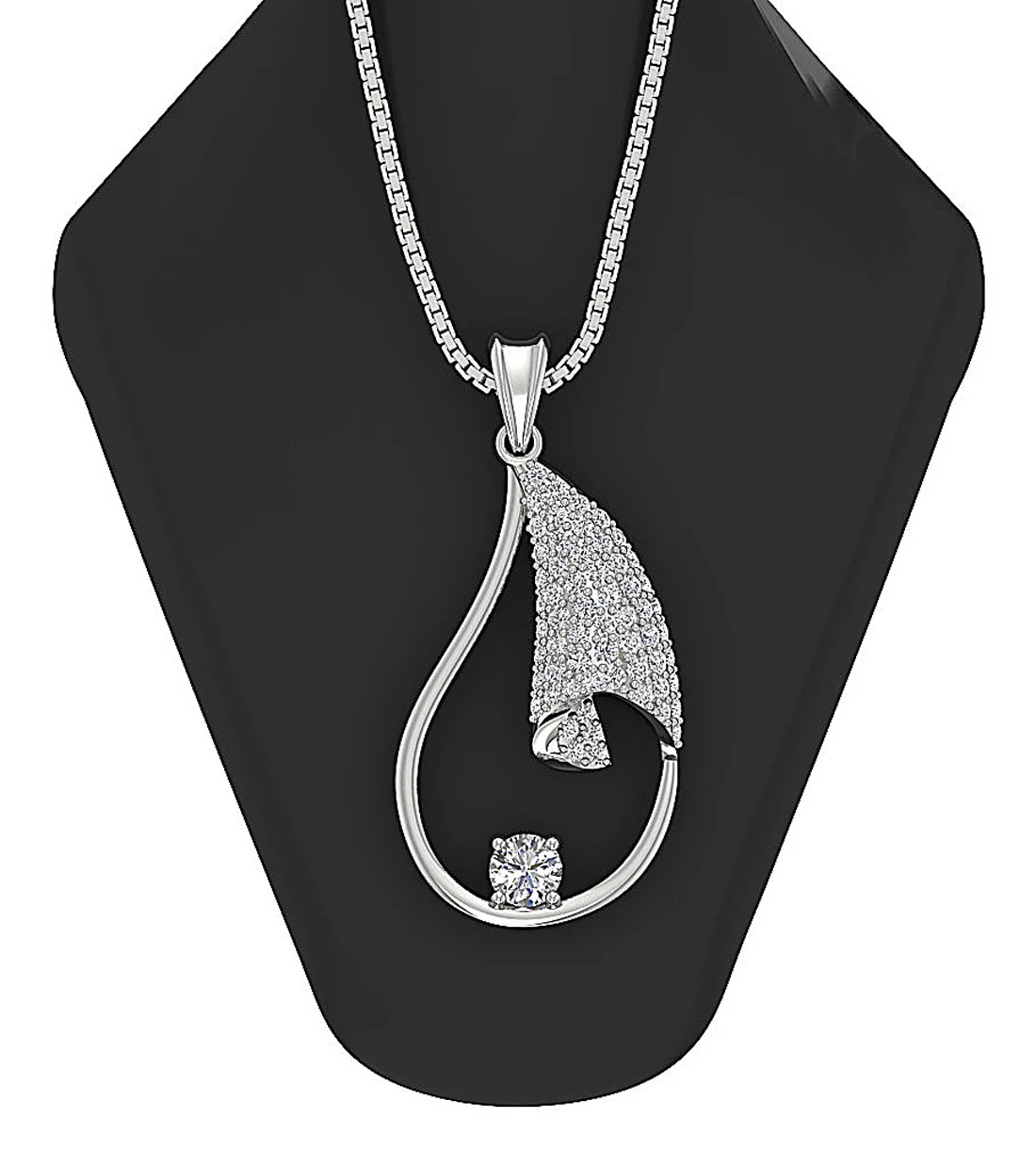 The Clayton Genuine Diamond 14K Solid Gold Fashion Pendant 1.04 Inch Prong Set - Image 8