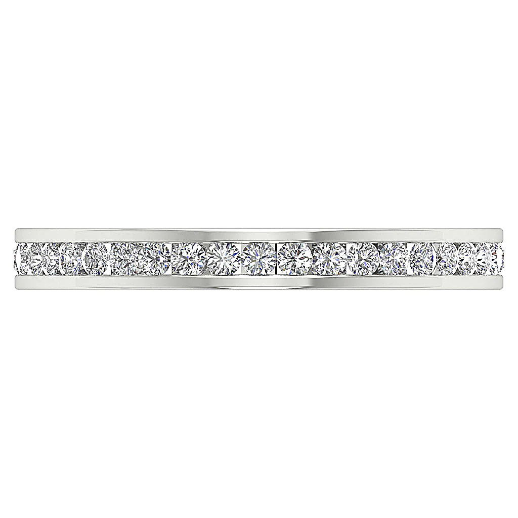 The Clayton Round Diamond 14K Gold Channel Set Full Eternity Stackable Ring 2.70 mm - Image 5