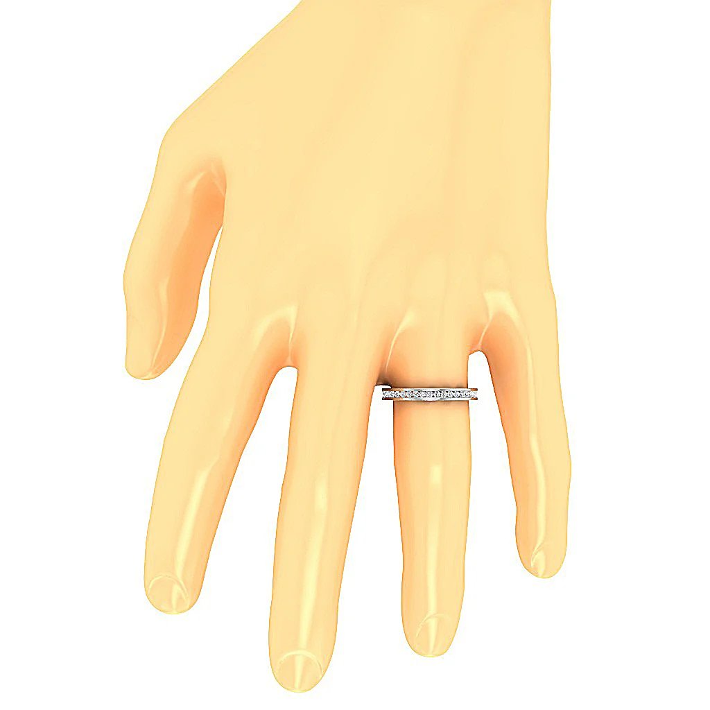 The Clayton Round Diamond 14K Gold Channel Set Full Eternity Stackable Ring 2.70 mm - Image 7