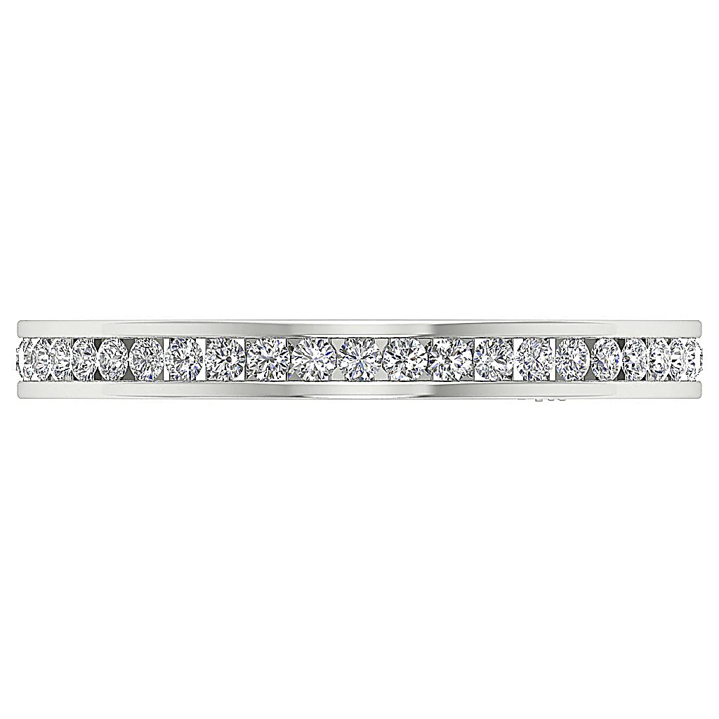 The Cody Natural Diamond 14K White Gold Full Eternity Wedding Ring Channel Setting - Image 5
