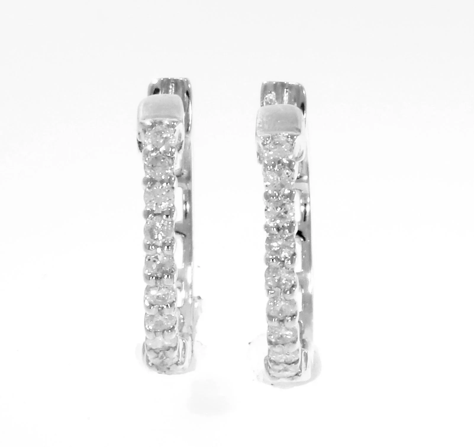 The Cohen Round Brilliant Cut Diamond Hoop Earring Prong Set - Image 4