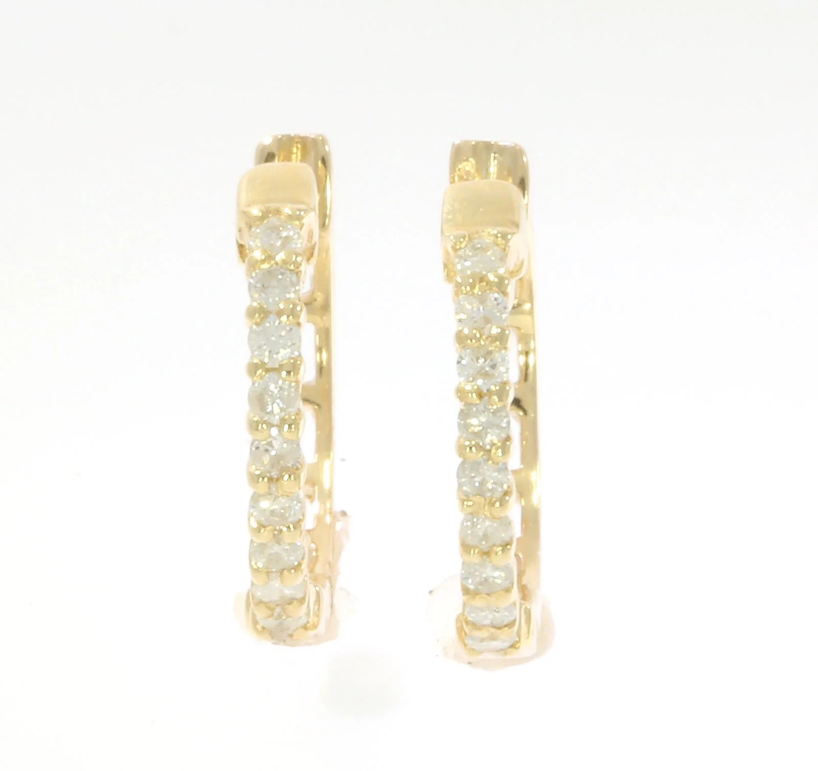 The Cohen Round Brilliant Cut Diamond Hoop Earring Prong Set - Image 5