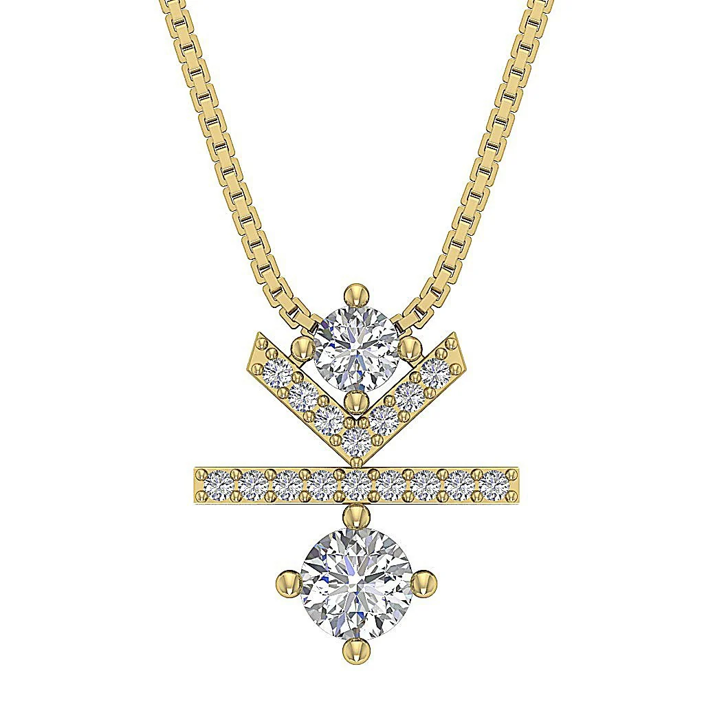 The Cohen 14K Yellow Gold Natural Diamond Prong Set Fashion Pendant For Her