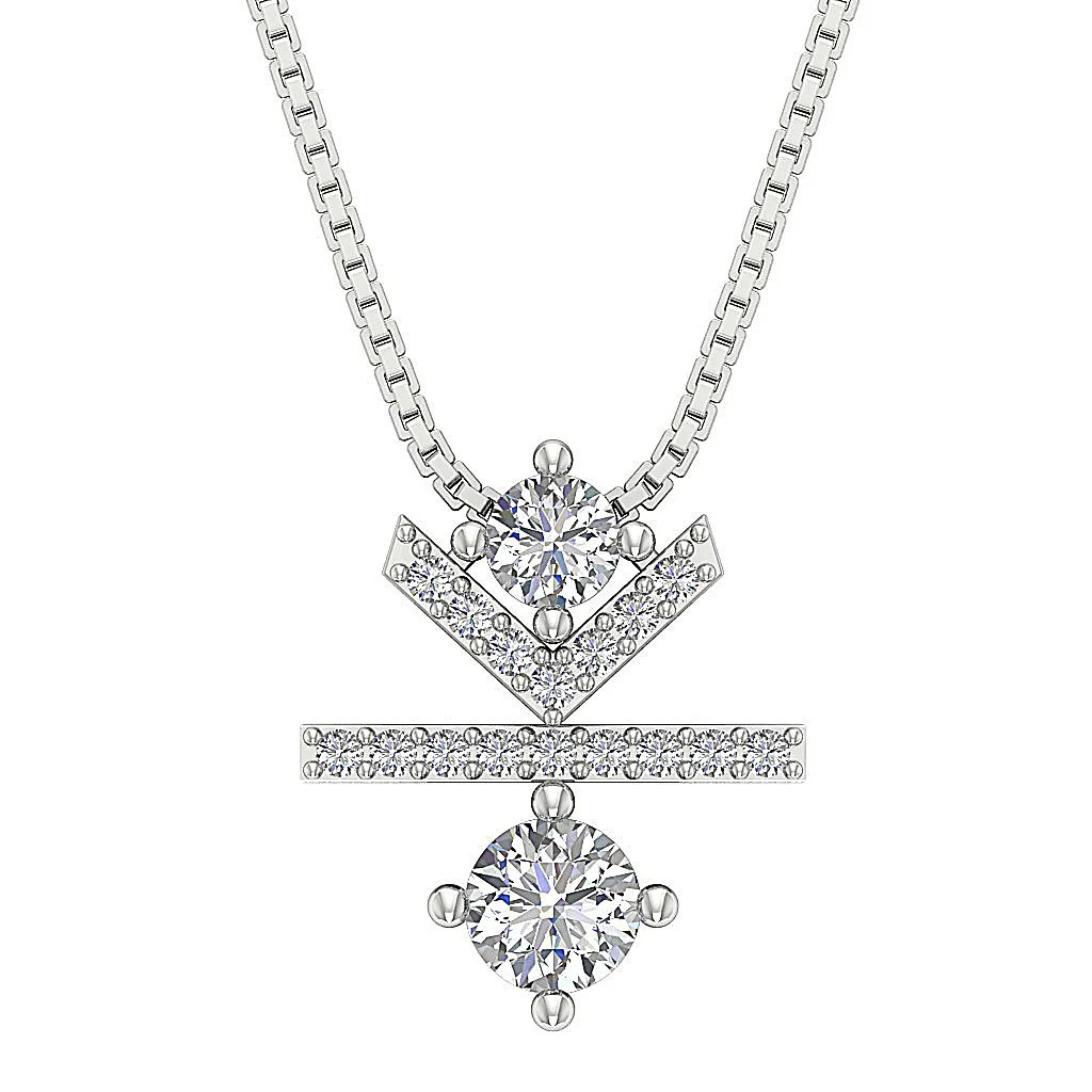 The Cohen 14K Yellow Gold Natural Diamond Prong Set Fashion Pendant For Her - Image 2