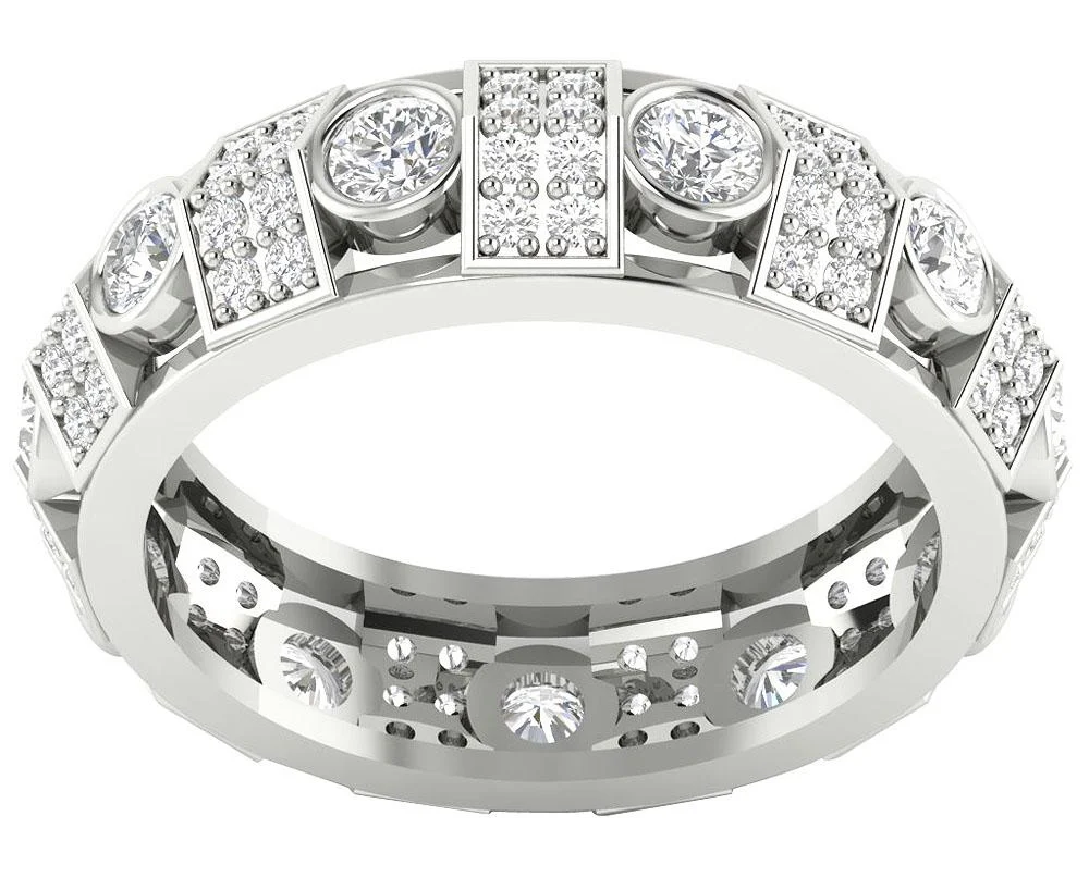 The Cohen Designer 2 Carat Full Round Diamond Eternity Wedding Ring 14K Yellow Gold - Image 5